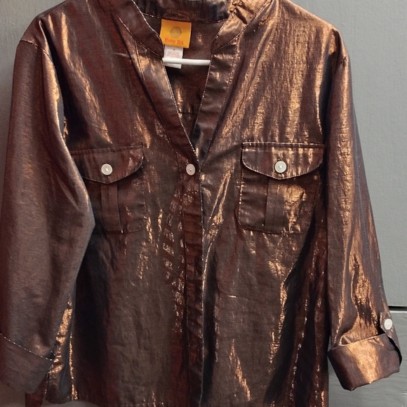 Ruby rd brown metallic shirt size 18 - Picture 3 of 6